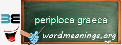 WordMeaning blackboard for periploca graeca